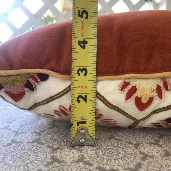 Bella Lux Embroidered Crewel Flower Decorative Pillow - Picture 8 of 8